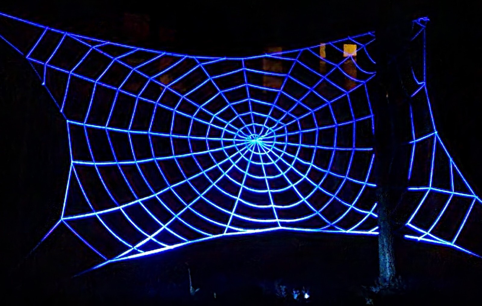 50 ft Mega GlowWeb Giant Rope Spider Web UV Glow Outdoor Halloween House Prop