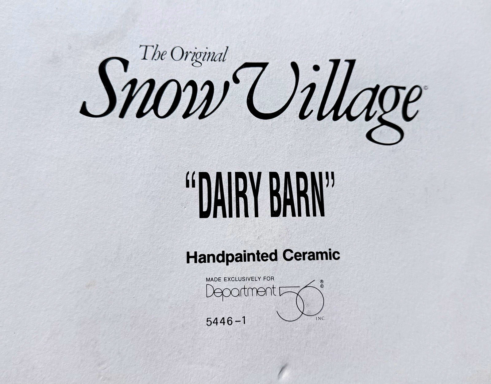 Department 56 Snow Village Dairy Barn Hand Painted 5446-1