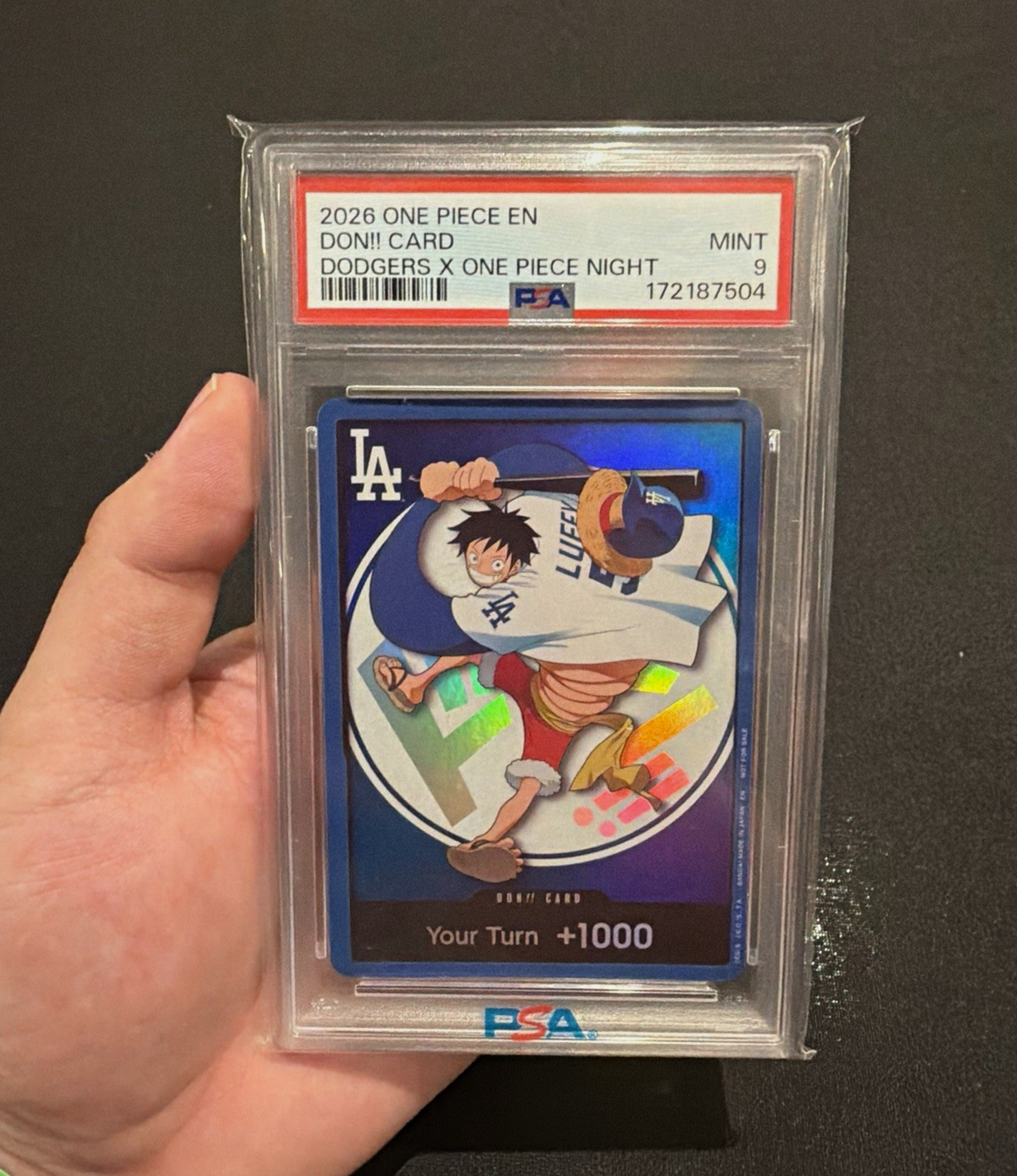 One Piece 2026 EN DON CARD #2026 Monkey D. Luffy PSA 9 Dodgers x One Piece