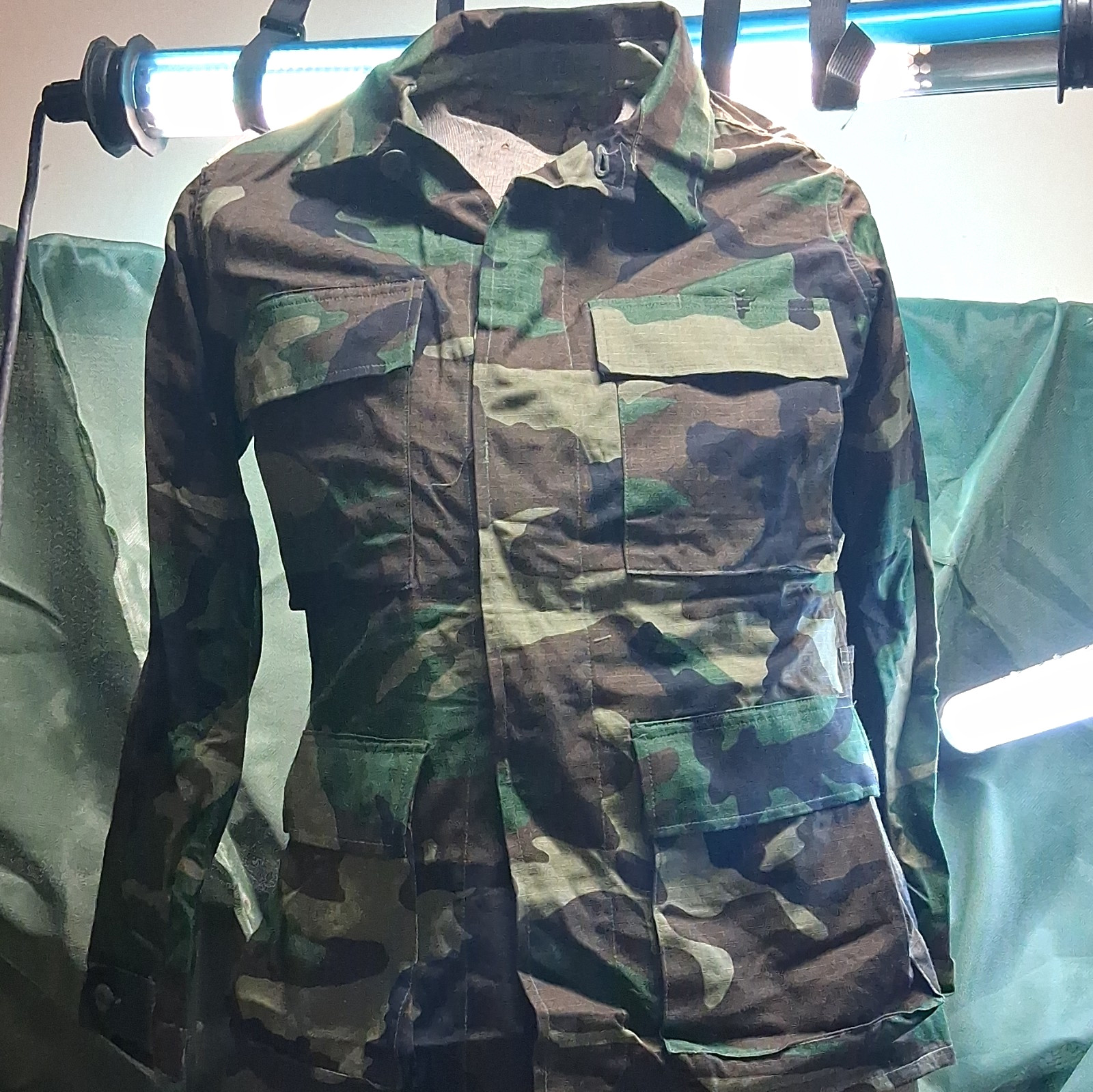 Woodland Camo Hot Weather Combat Coat Jacket X-Small Short Militaria
