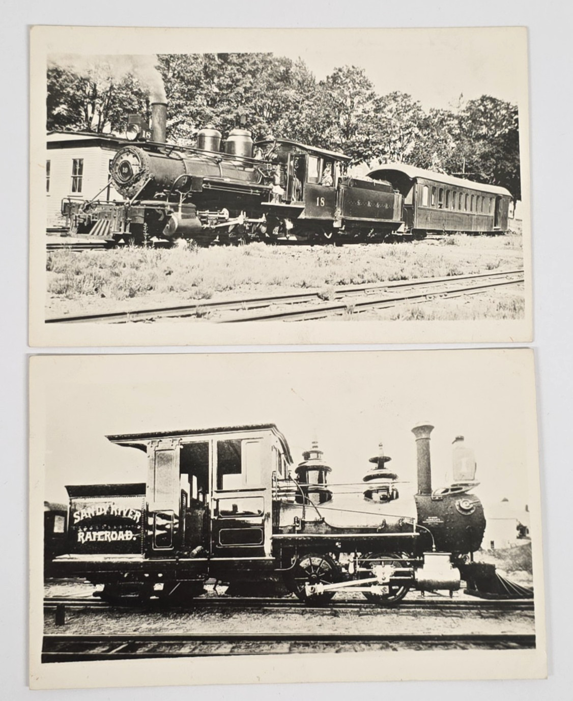 Sandy River Langely Lakes Railroad Real Photo Postcard RPPC Lot Of 2