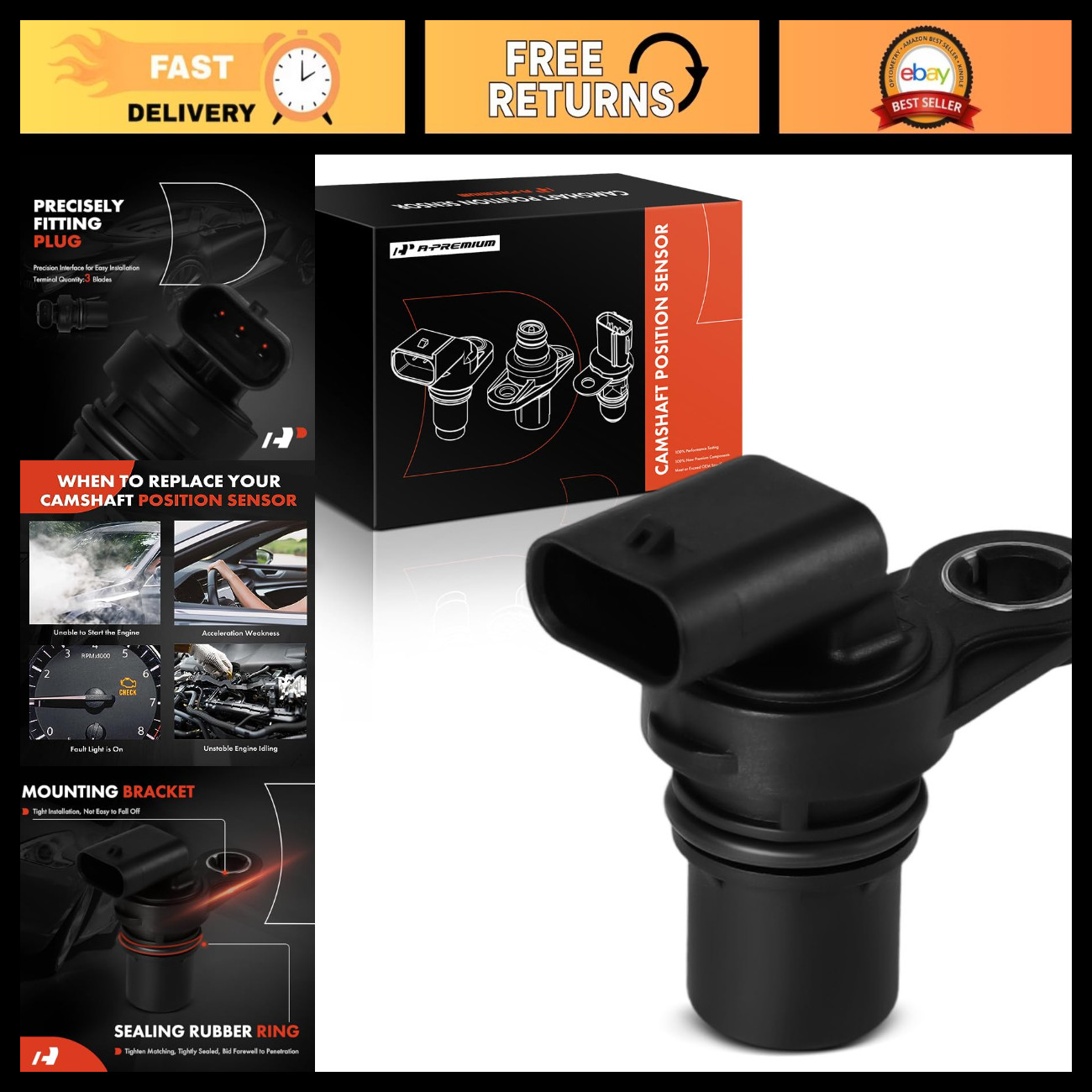 A-Premium Engine Camshaft Position Sensor Compatible with Jeep, Dodge