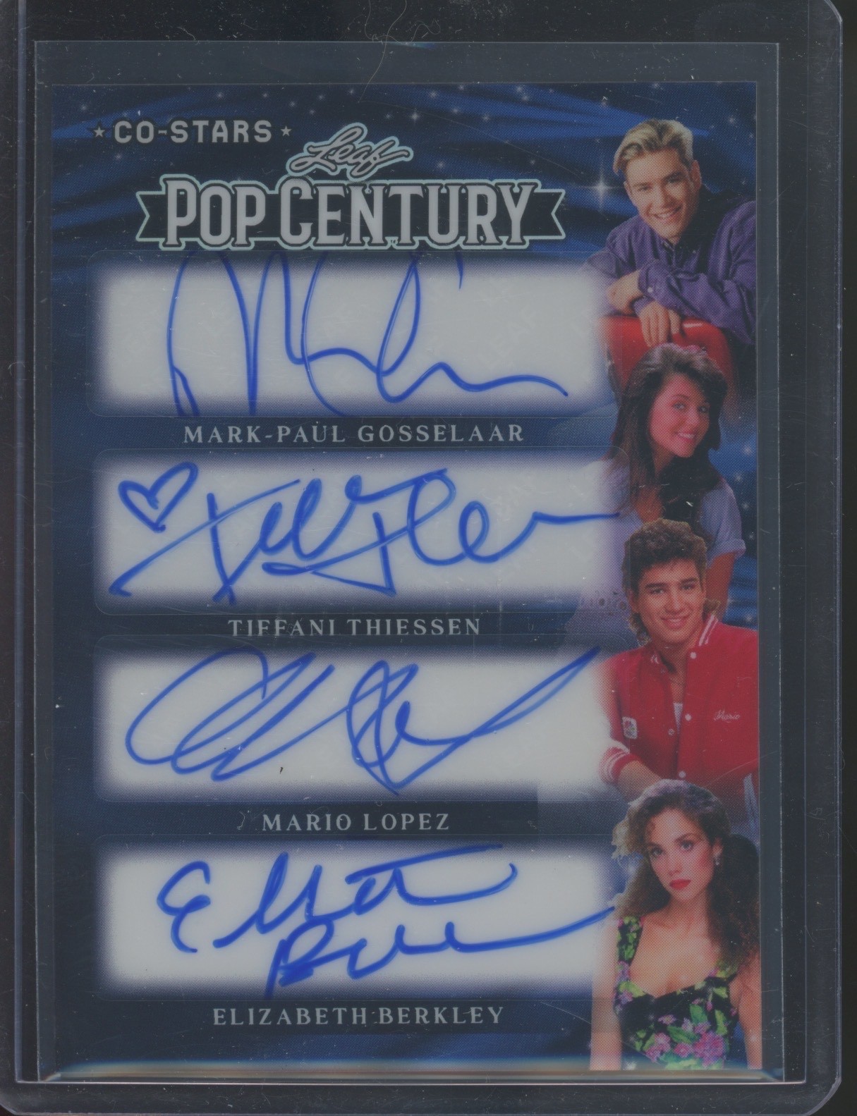 2026 Leaf Pop Century Blue Prismatic Gosselaar Thiessen Lopez Berkley 4/5 Auto