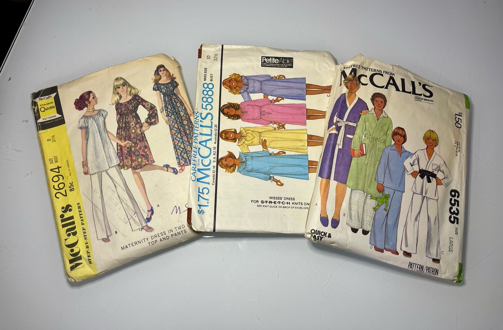VTG 1970s McCall’s Sewing Patterns Cut 2694 & 5888 Size 8-10. 6535 Size Lg Craft