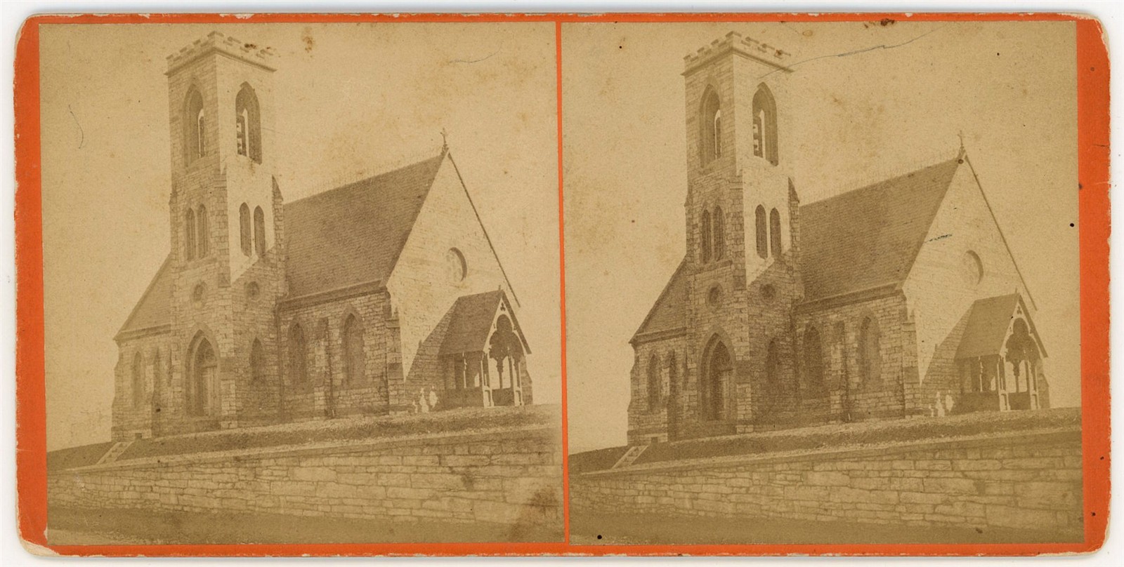 PENNSYLVANIA STEREOVIEW - Pittsburgh - Mt Lebanon - Christ Chapel - 1880s RARE