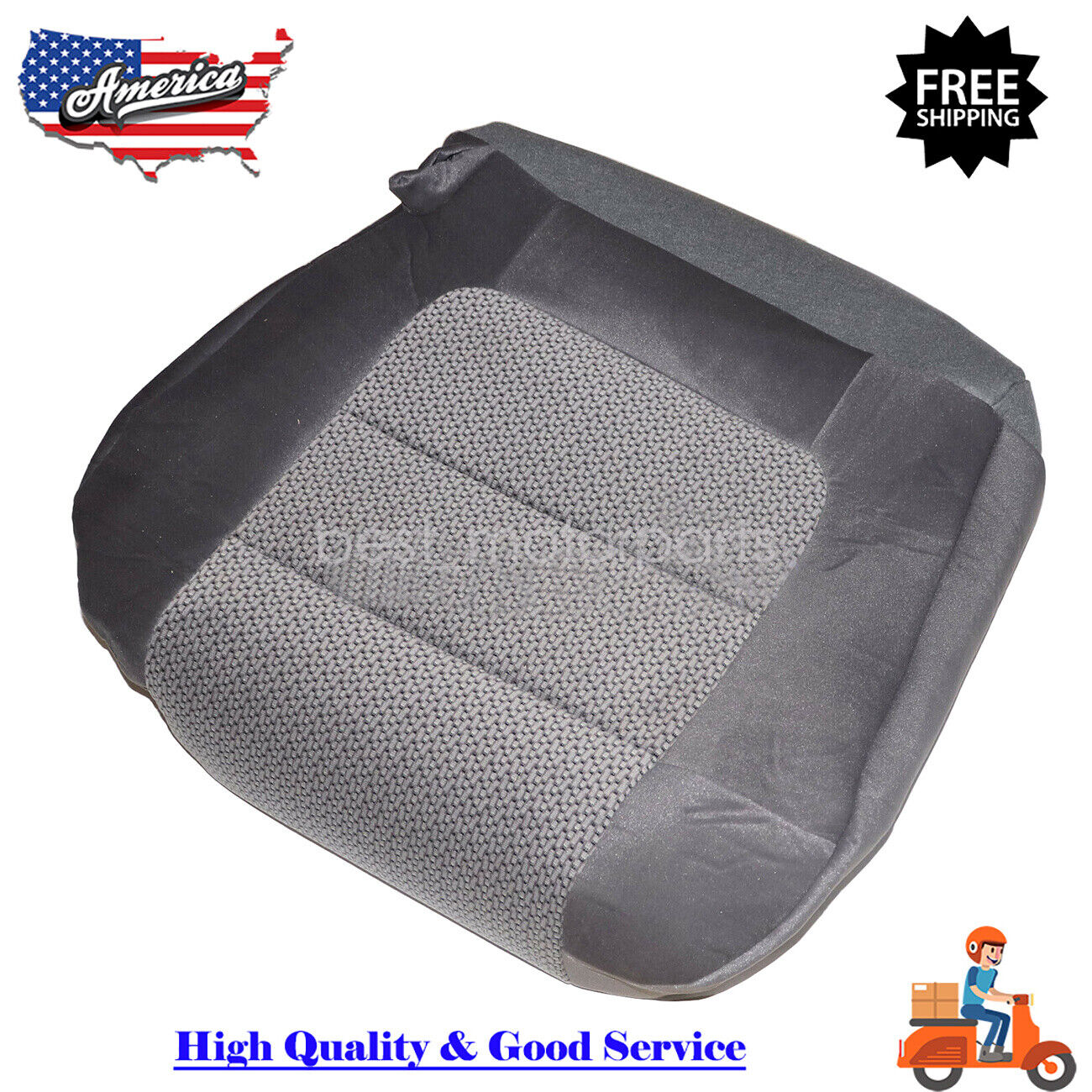 For 2001 2002 2003 Ford F150 XLT Front DRIVER Bottom Cloth Seat Cover Drak Gray