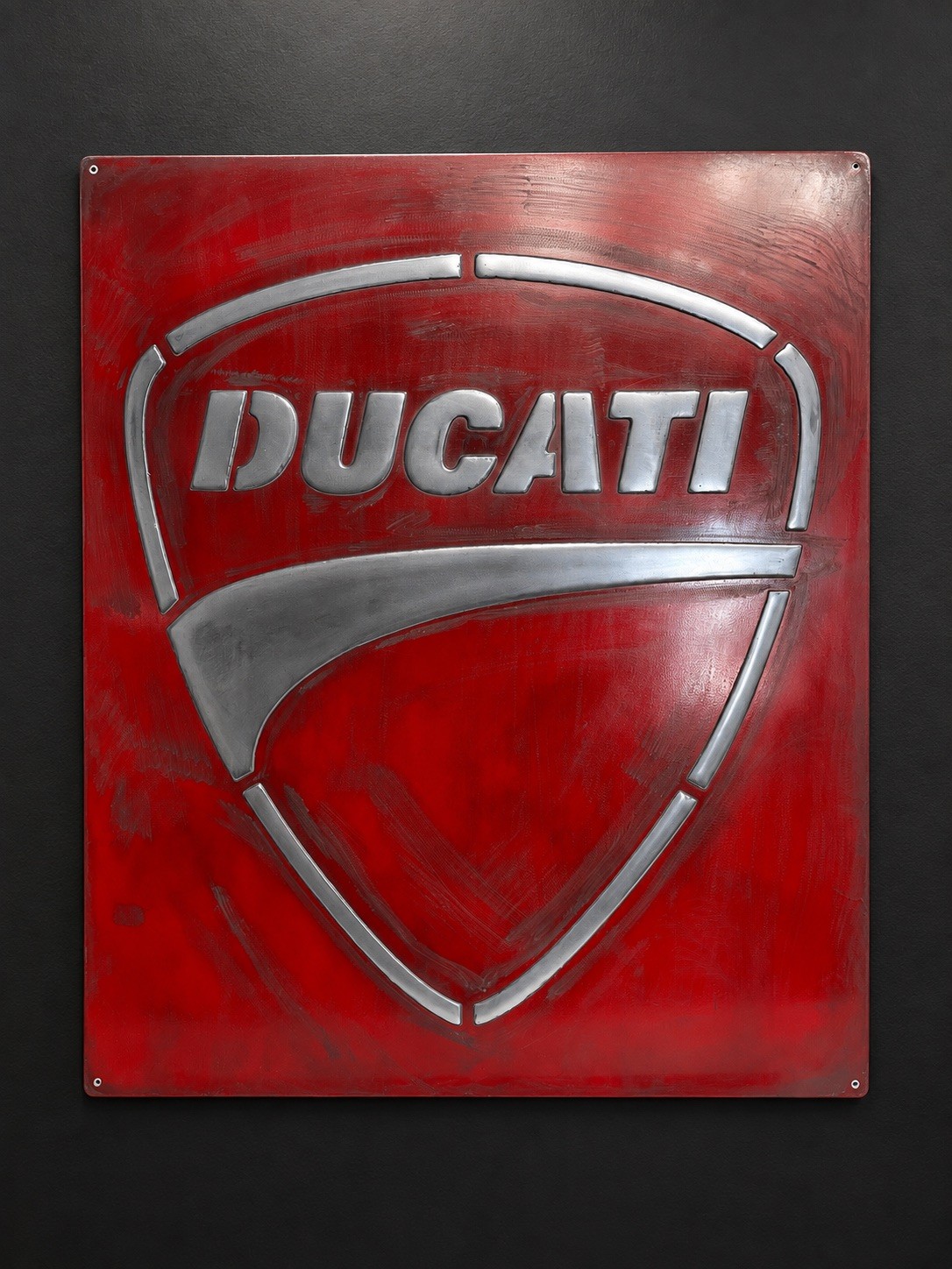 Ducati Garage Sign 20x24” Hand Cast Aluminum Relief Metal Wall Art