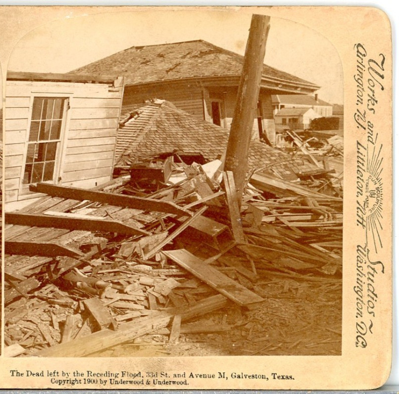 TEXAS, The Dead Left By Receding Flood, Galveston--Stereoview M104