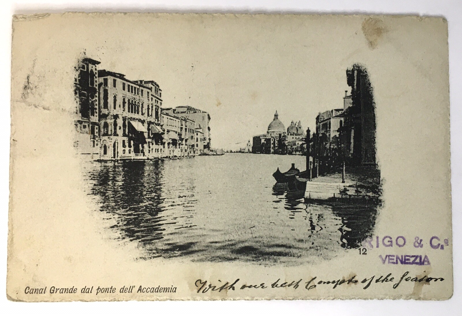 Early 1900s Venice Grand Canal Postcard UDB Cartolina Postale Italy