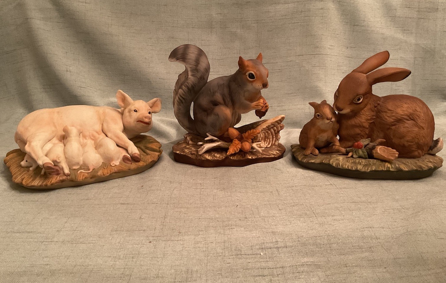 3 Vintage Figurines by Andrea By Sadek~Masterpiece Porcelain by HOMCO
