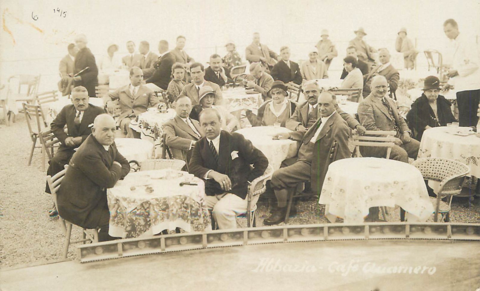 B647 Interwar Abbazia Cafe Quarnero Photo Postcard Opatija Croatia Foto Mayer