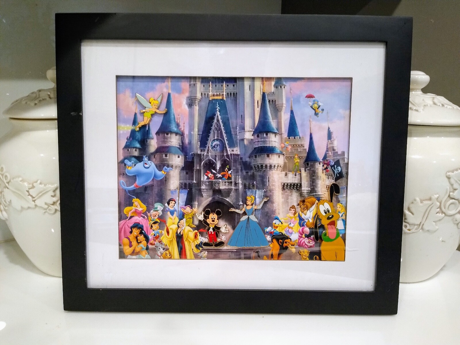 Walt Disney Exceptional Special Edition Framed Print With Pins Rare Collectable 