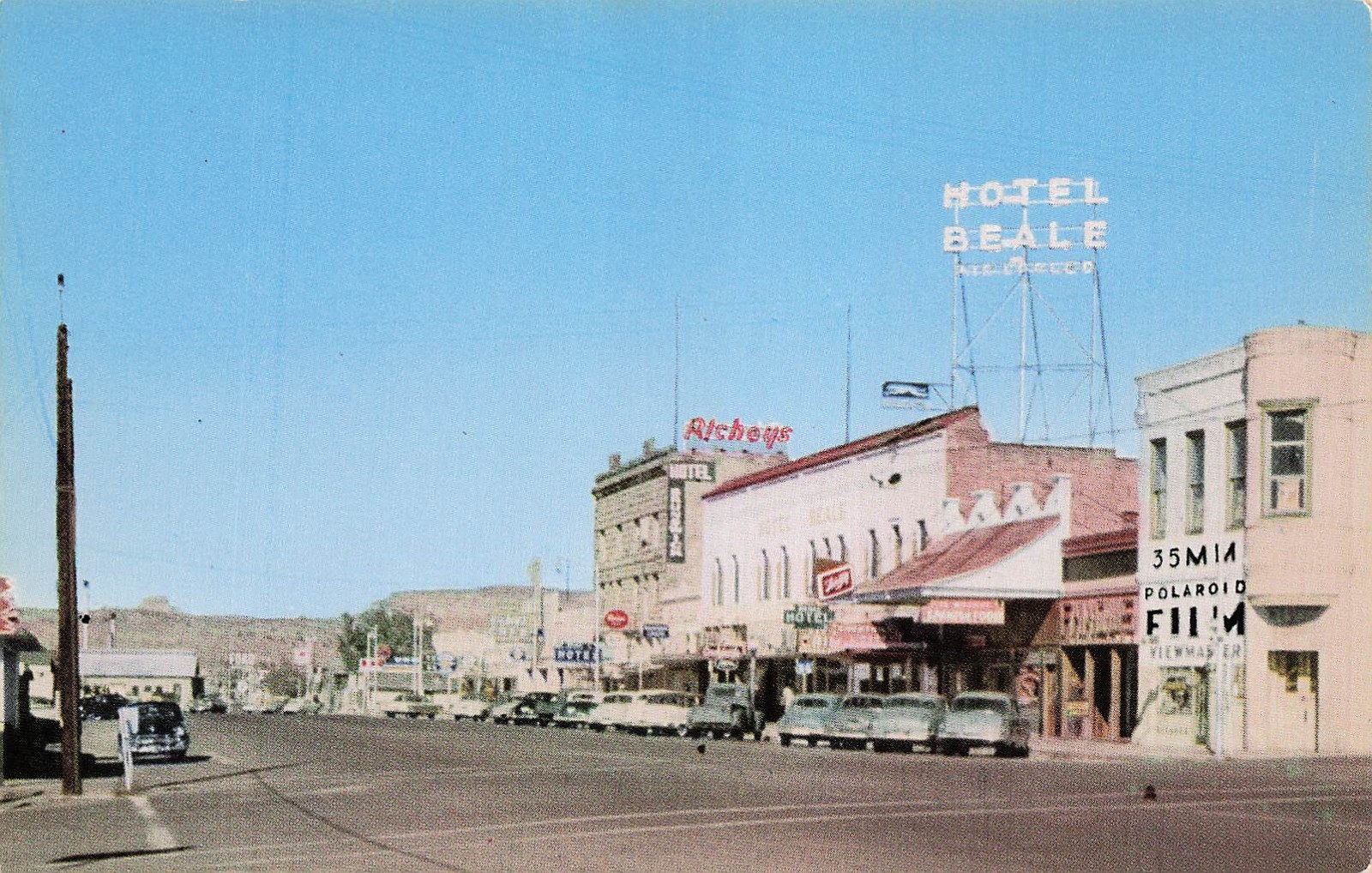Kingman Arizona Highway Hwy Route 66 Hotel Beale Main Street Vtg Postcard J1