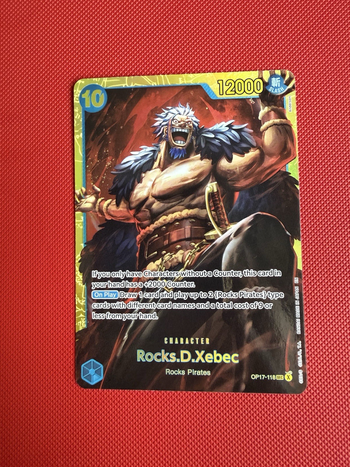 One Piece TCG Rocks D. Xebec Character SEC Foil OP17-118 