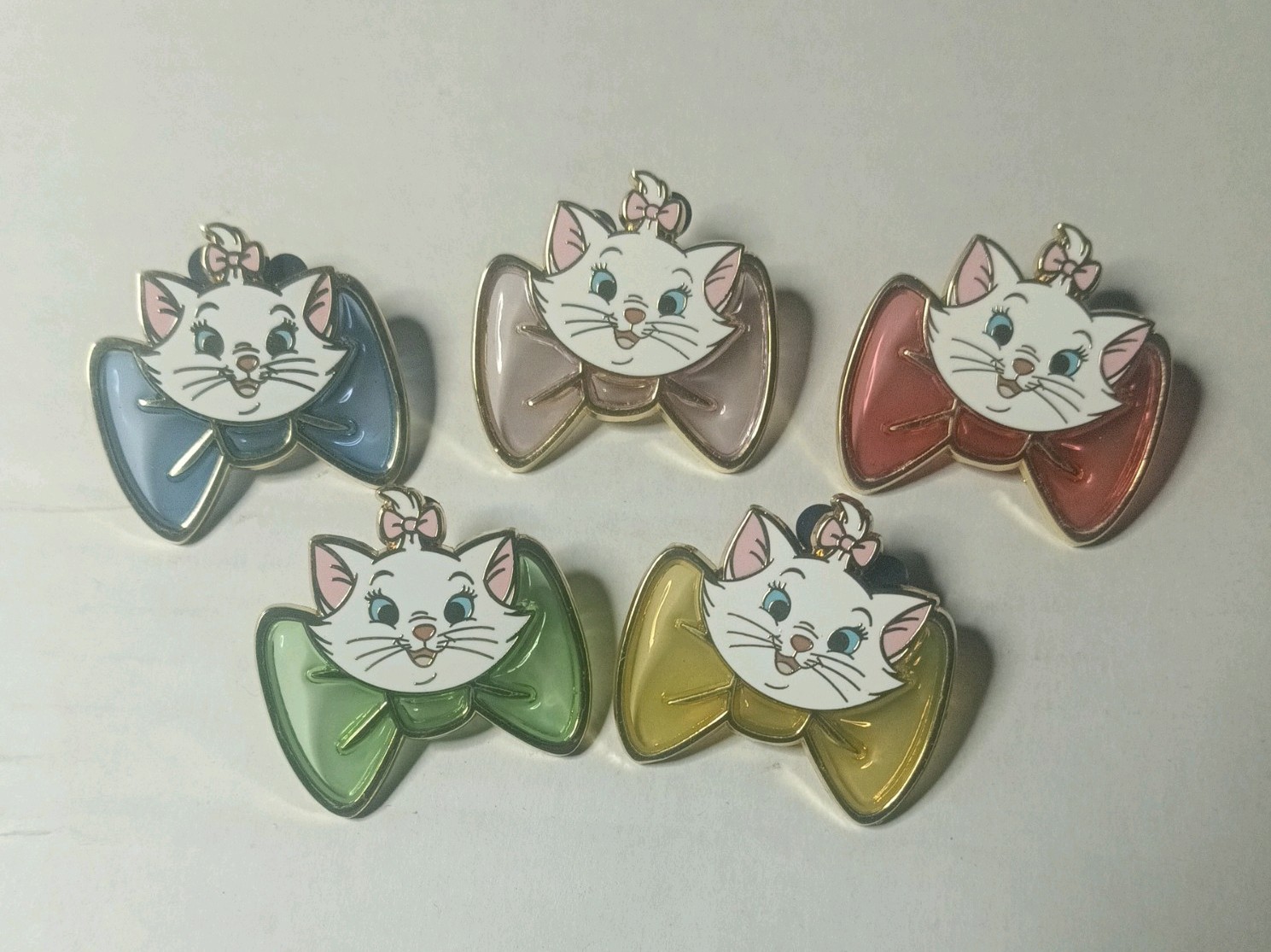 Disneyland HKDL Aristocats Marie Carnival Stain Glass Bow Tie 2023 Pin Set Of 5