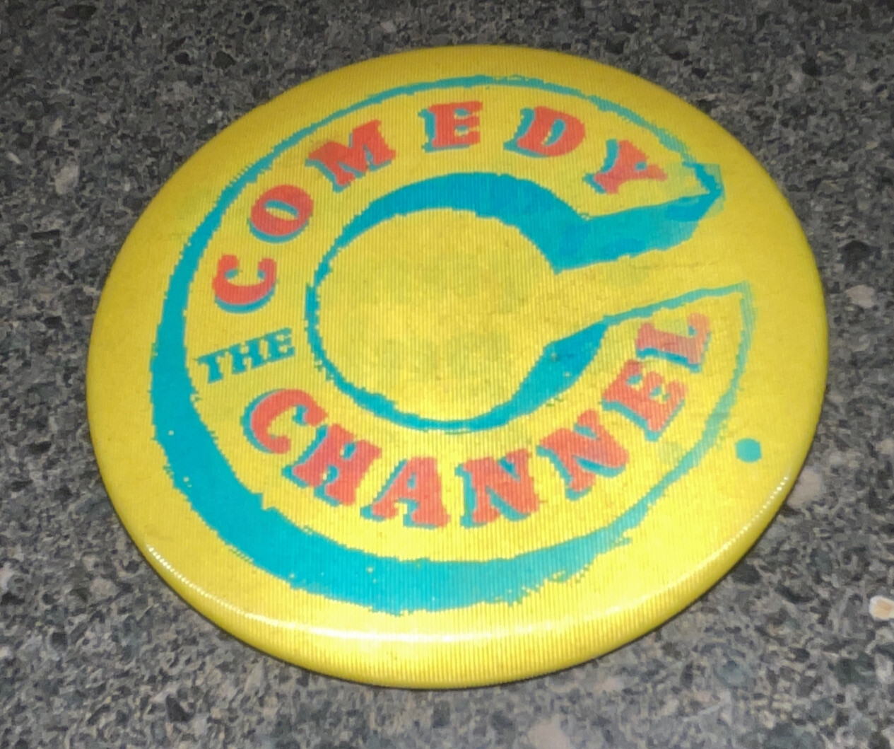 Vintage Comedy Central Channel Something Funny’s Going On Here Pin Button 3in