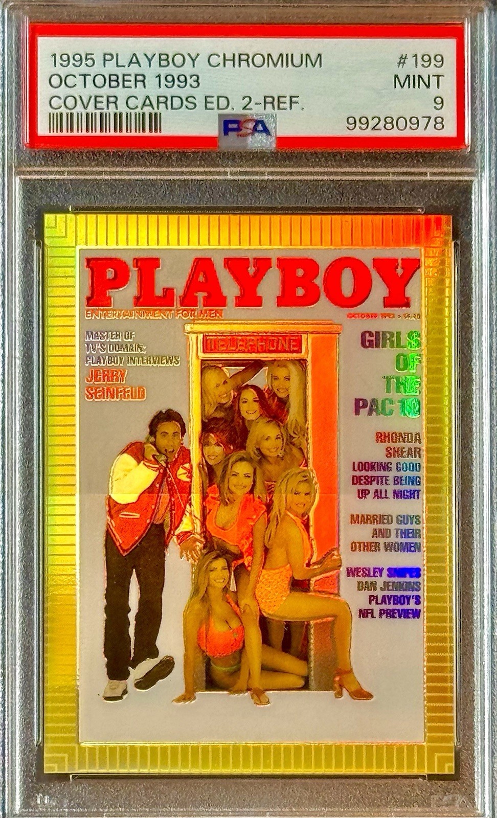 PSA 9 RC Jerry Seinfeld 1995 Playboy Chromium Gold Refractor Rookie October 1993
