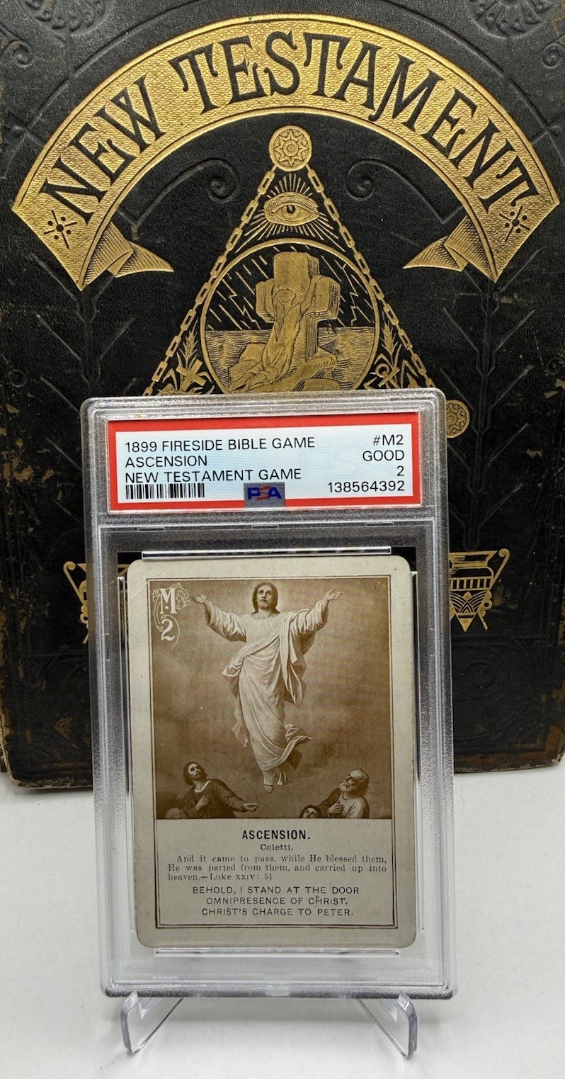1899 Fireside Bible Game Ascension Jesus New Testament PSA 2 POP 1 Blue Back