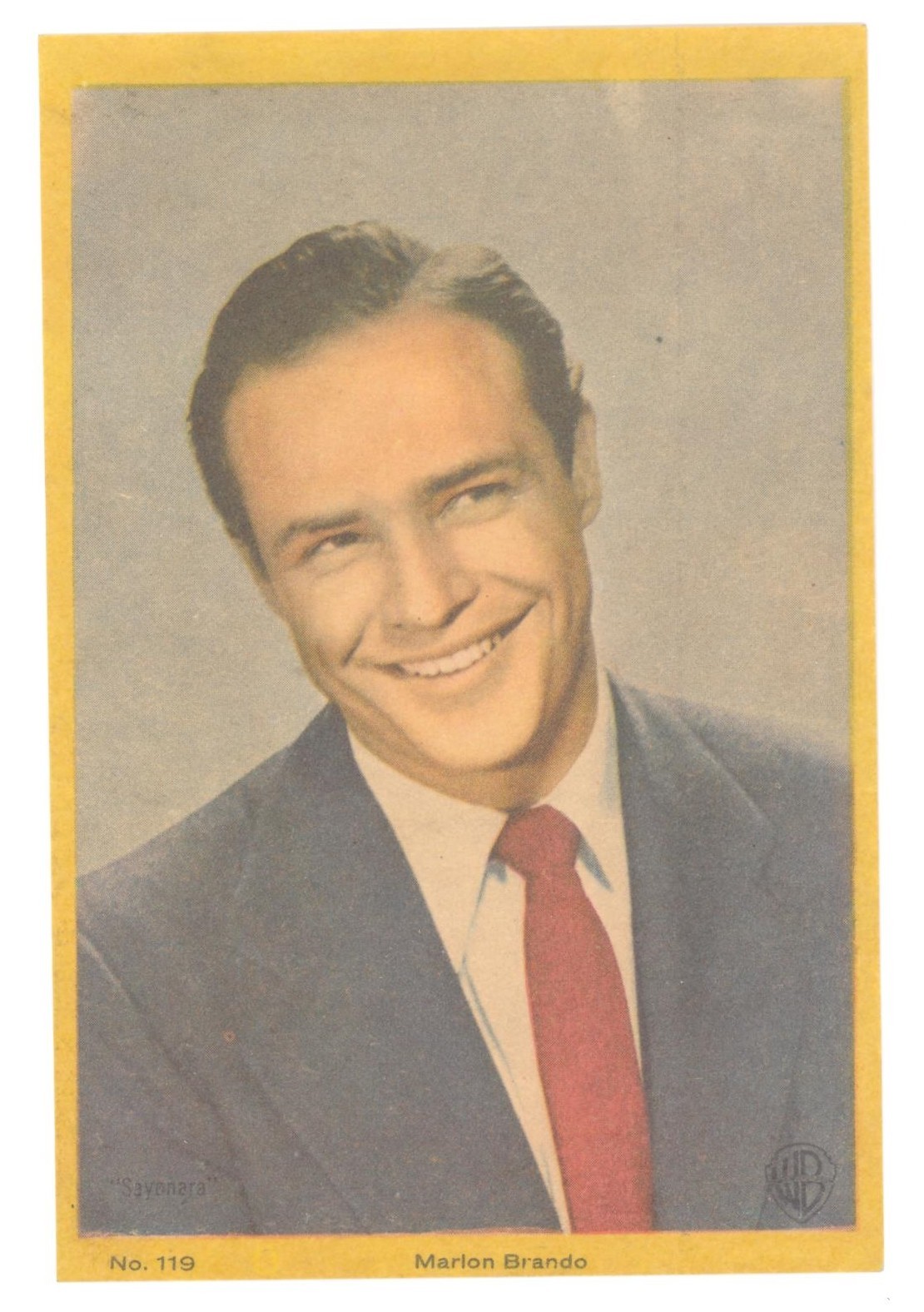 Marlon Brando 1959 Warner Bros Movie Star Trading Card Vintage No. 119