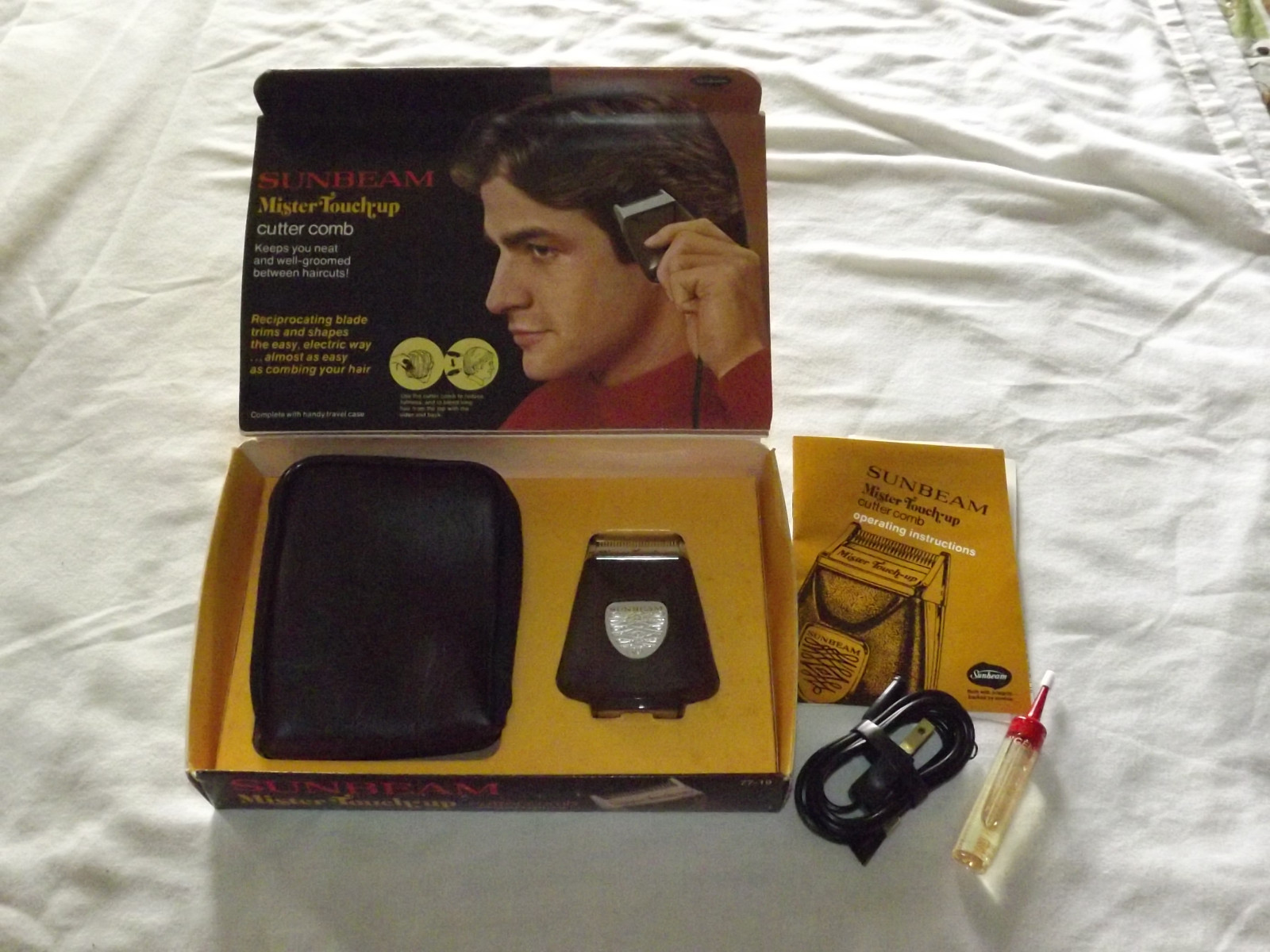 VINTAGE 1975 SUNBEAM MISTER TOUCH UP ELECTRIC HAIR TRIMMER UNUSED IN BOX NOS