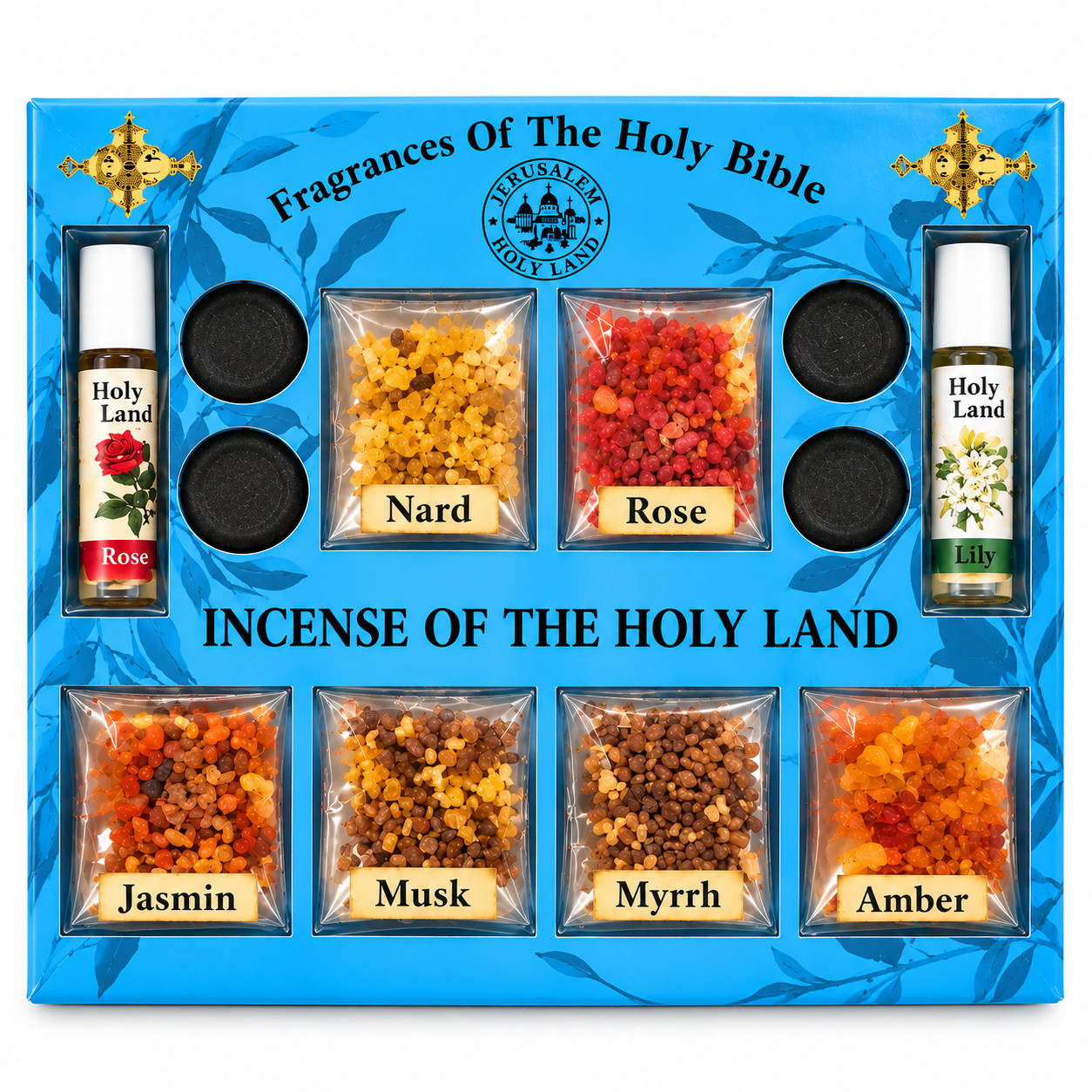 Holy Land Incense Gift Set Nard Myrrh Rose Amber Jerusalem Christian Bible Gift