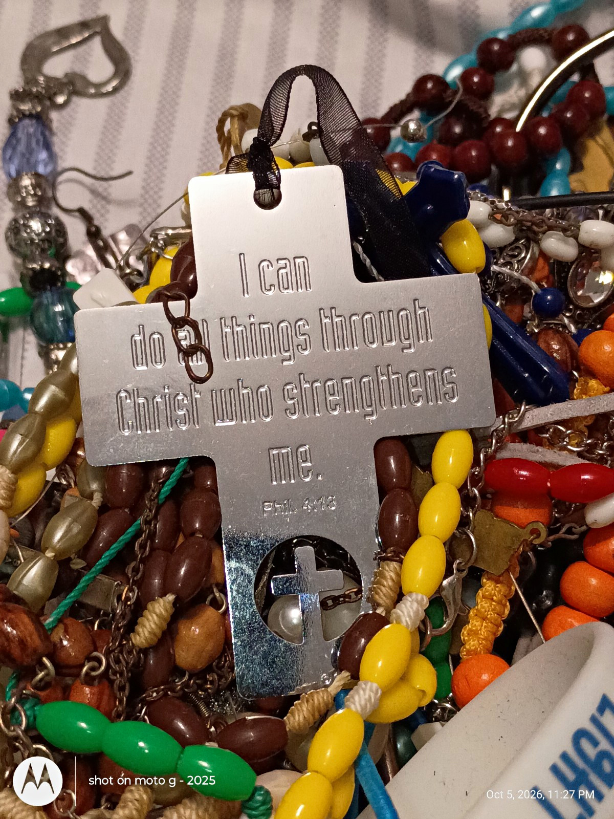 Grab Bag of Religious Vintage and Now  Jewelry Lot, Necklaces Bracelets Keychain