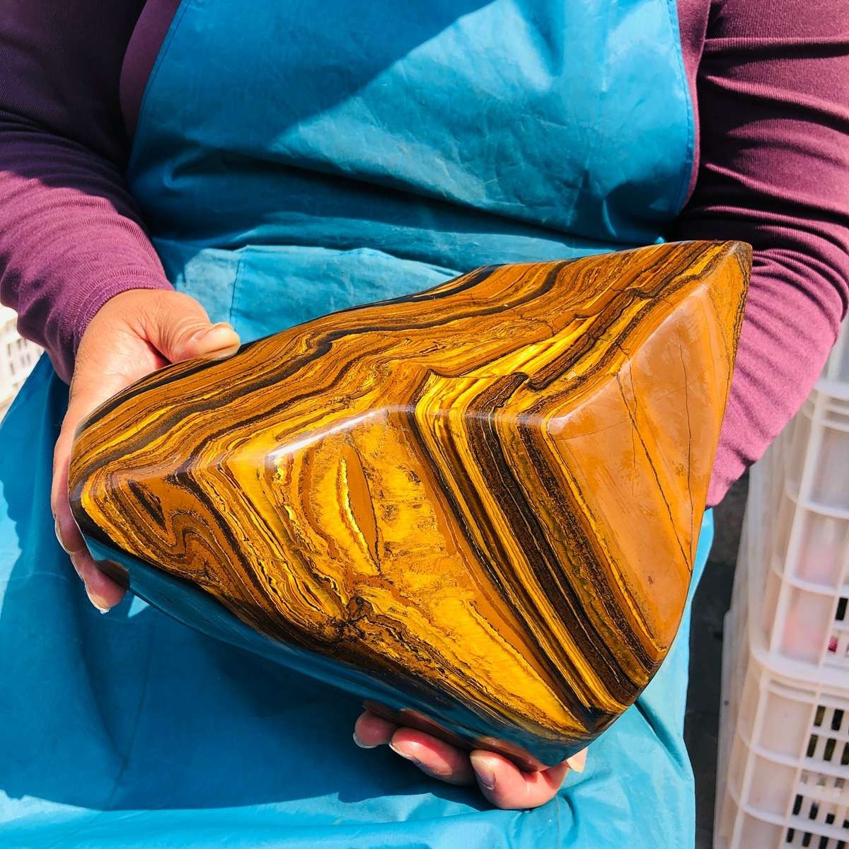 10.86LB Natural Madagascar Tiger\'s-Eye Raw Stone Rock Specimen Mineral Healing
