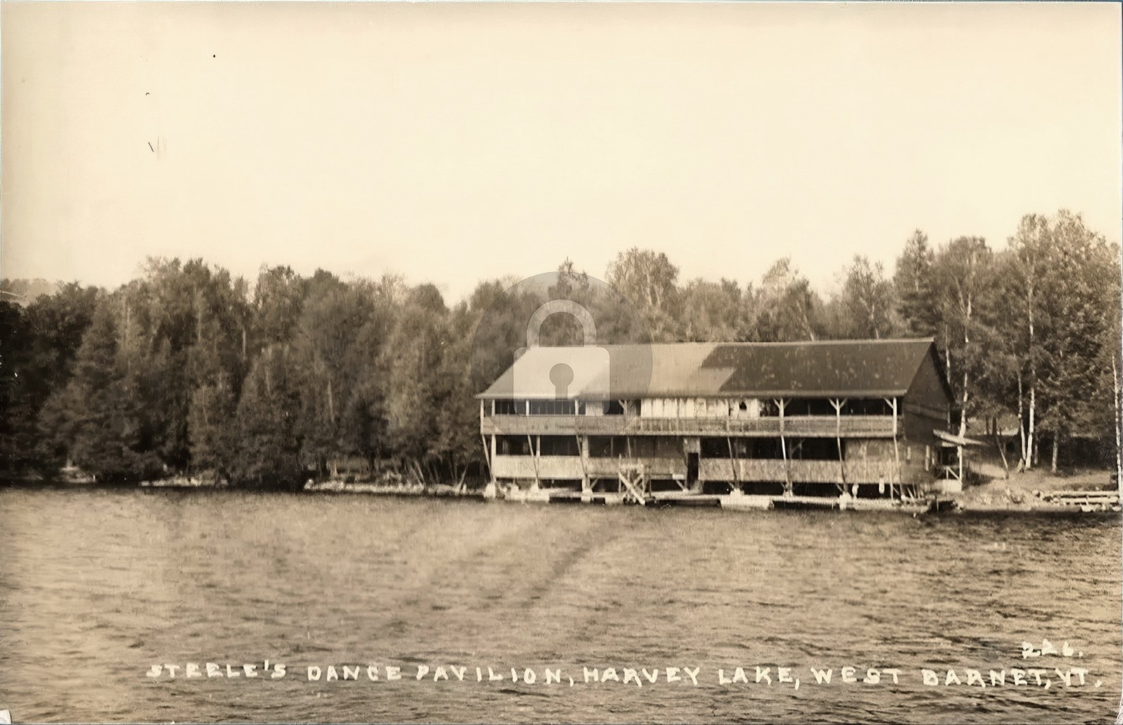 c1920 Steele's Dance Pavilion Harvey Lake West Barnet VT RPPC Postcard COPY