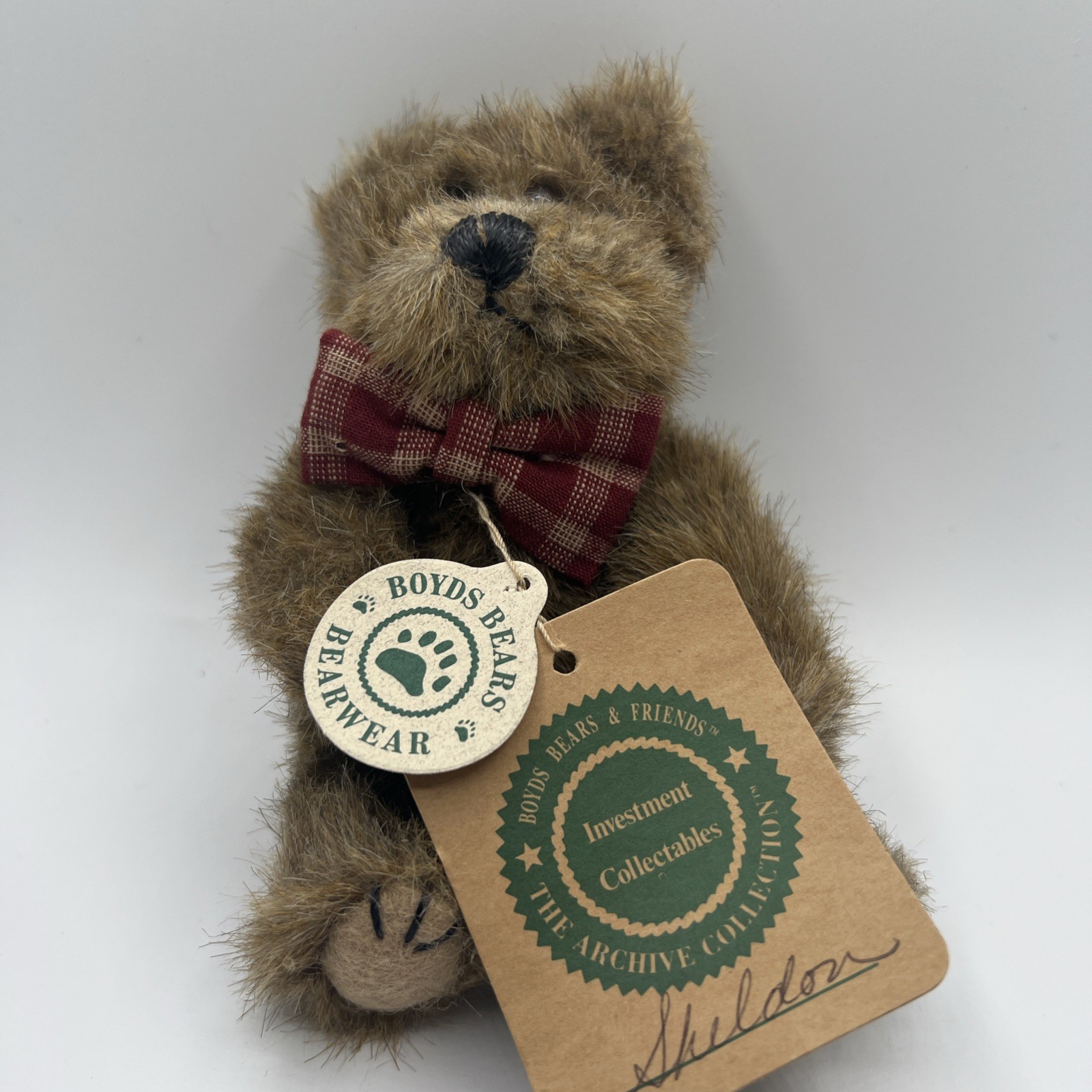Boyds Bears Plush w/ Heart & Bow Tie 6\