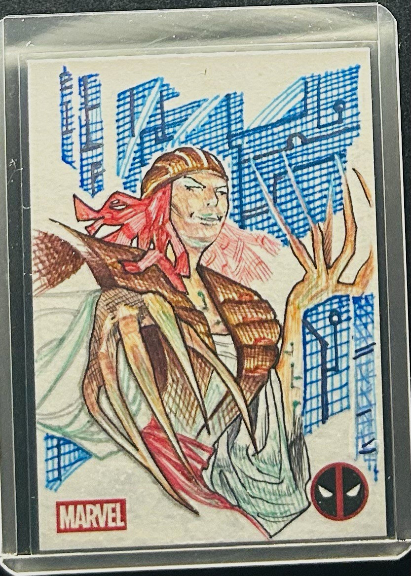 Topps 2025 Deadpool Chrome Original Sketch Card Lady Deathstrike Signed Di Nola