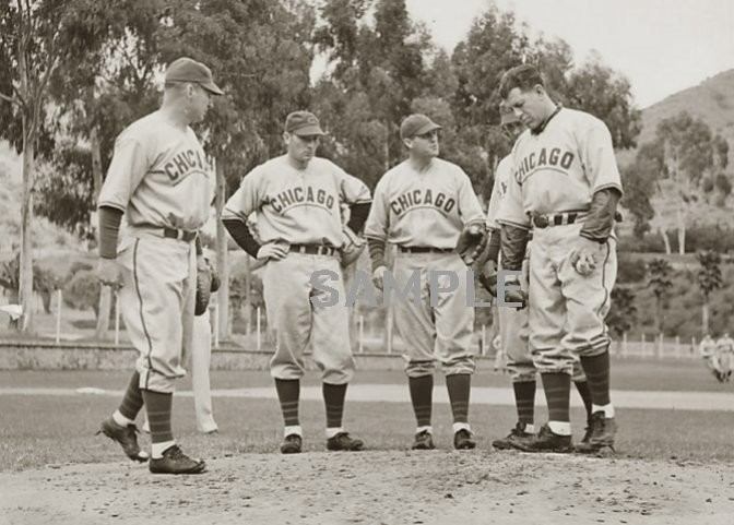 1938 TONY LAZZERI & CHICAGO CUBS TEAM MATES Sp. Training  5X7 Borderless Photo