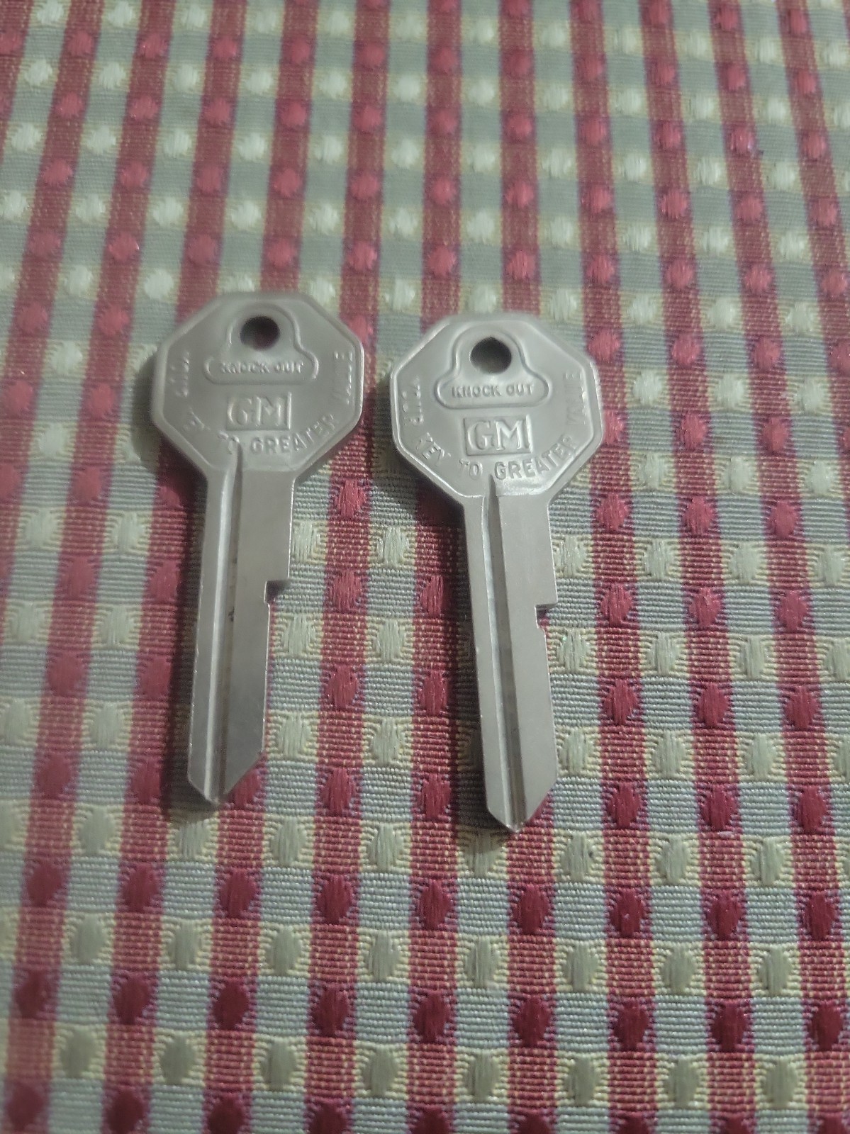 2 Vintage New Chevy GM Briggs & Stratton Basco Knock Out Key Uncut Blank NOS