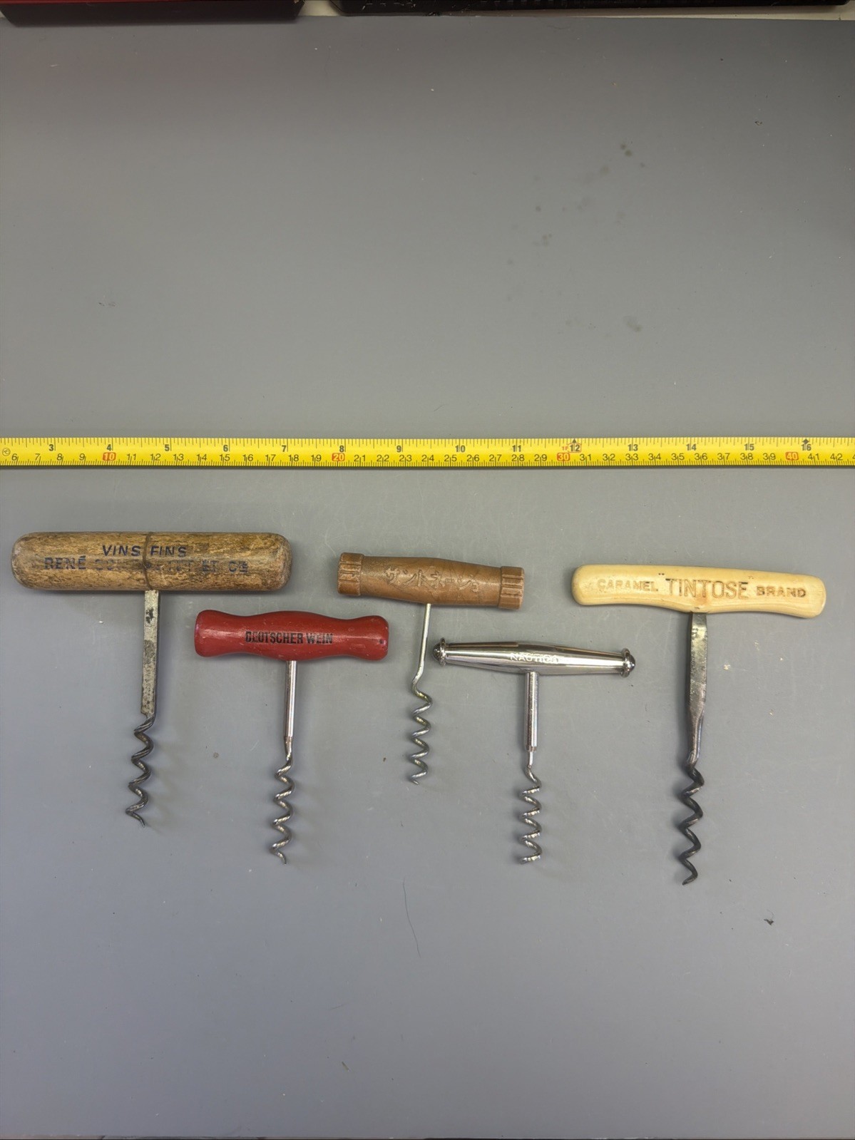 Lot Of 5 - Vintage Advertising Straight Pull Corkscrews #210