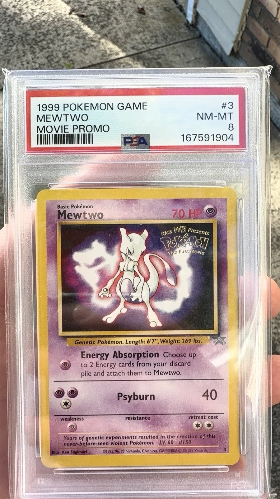 Wizards 1999 Pokémon Mewtwo Movie Promo Card #3 PSA 8 Cert 167591904