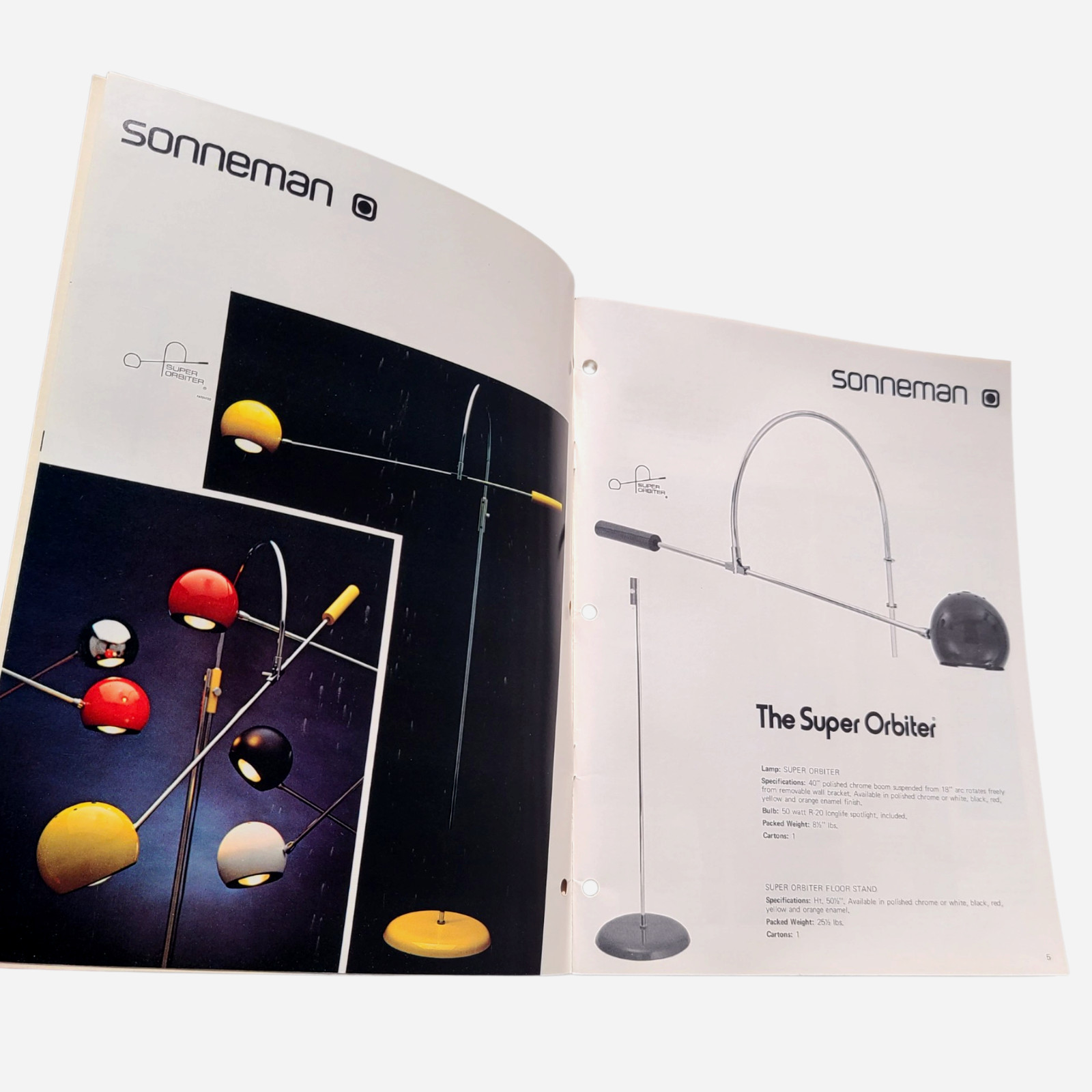 Vintage 1972 Robert Sonneman MidCentury Lighting Catalog MCM 70s Lamp Chandalier