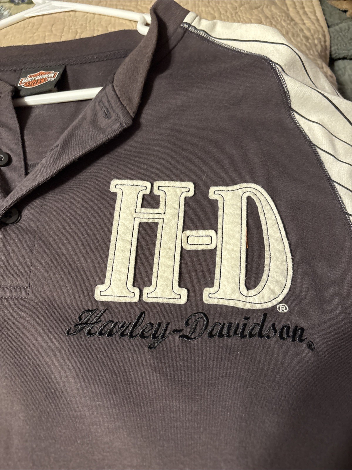 Vintage Harley Davidson Knoxville TN Henley Shirt Mens XL Gray Biker Tee