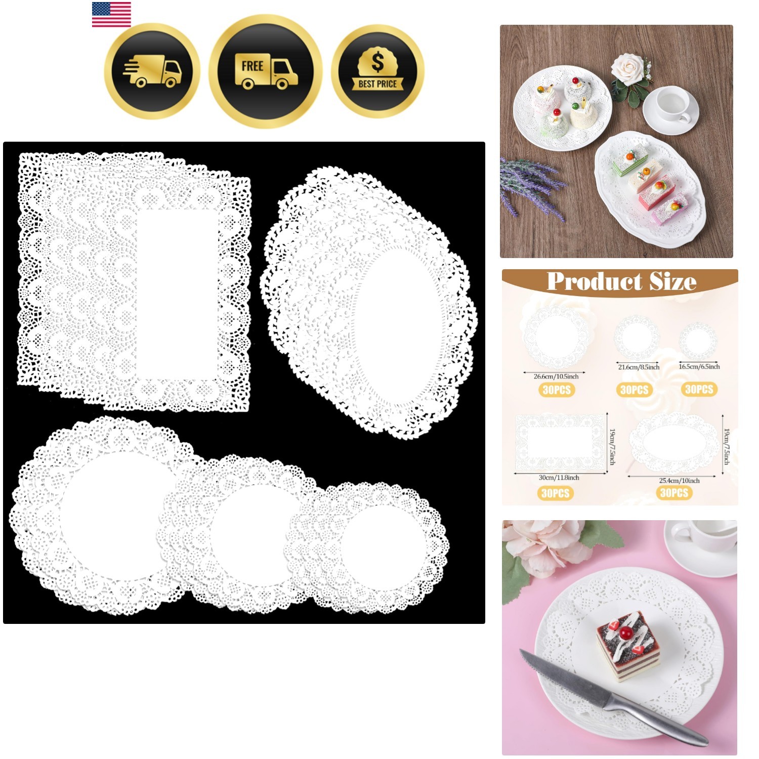 150Pcs Paper Doilies Assorted Sizes White Lace Paper Doilies Disposable Doily... 150Pcs Paper Doilies Assorted Sizes White Lace Paper Doilies Disposable Doily...