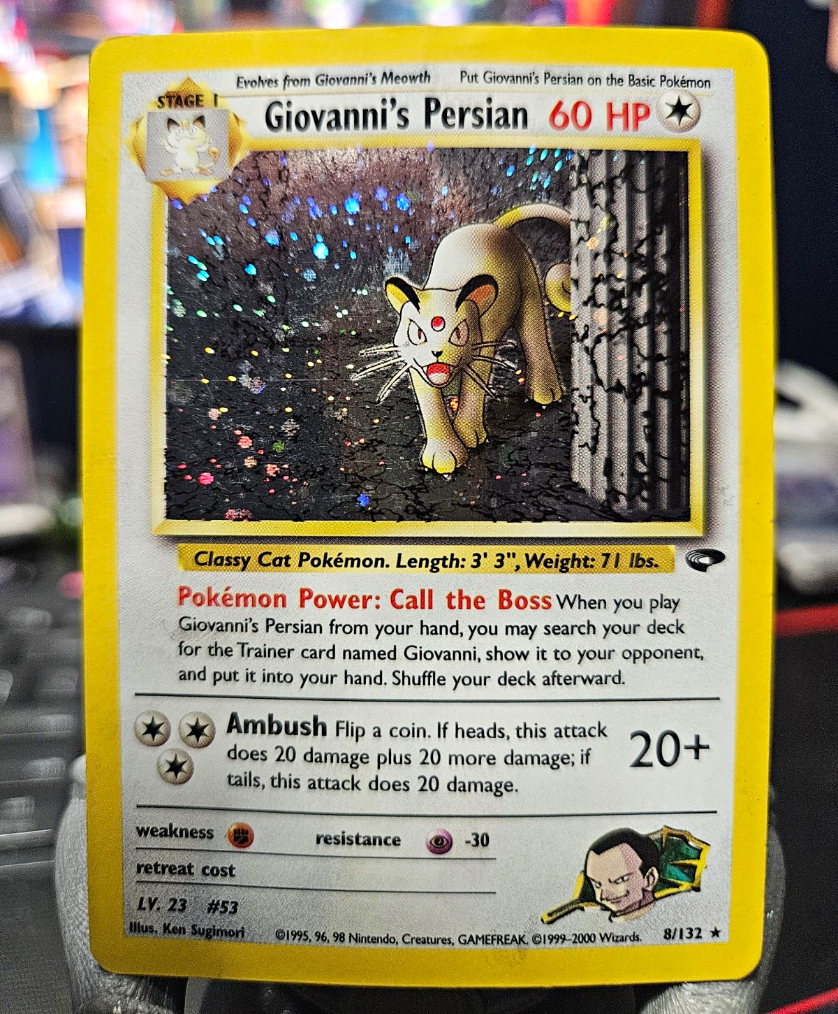 Pokémon Gym Challenge Giovanni's Persian Holo 8/132 2000 English Wizards