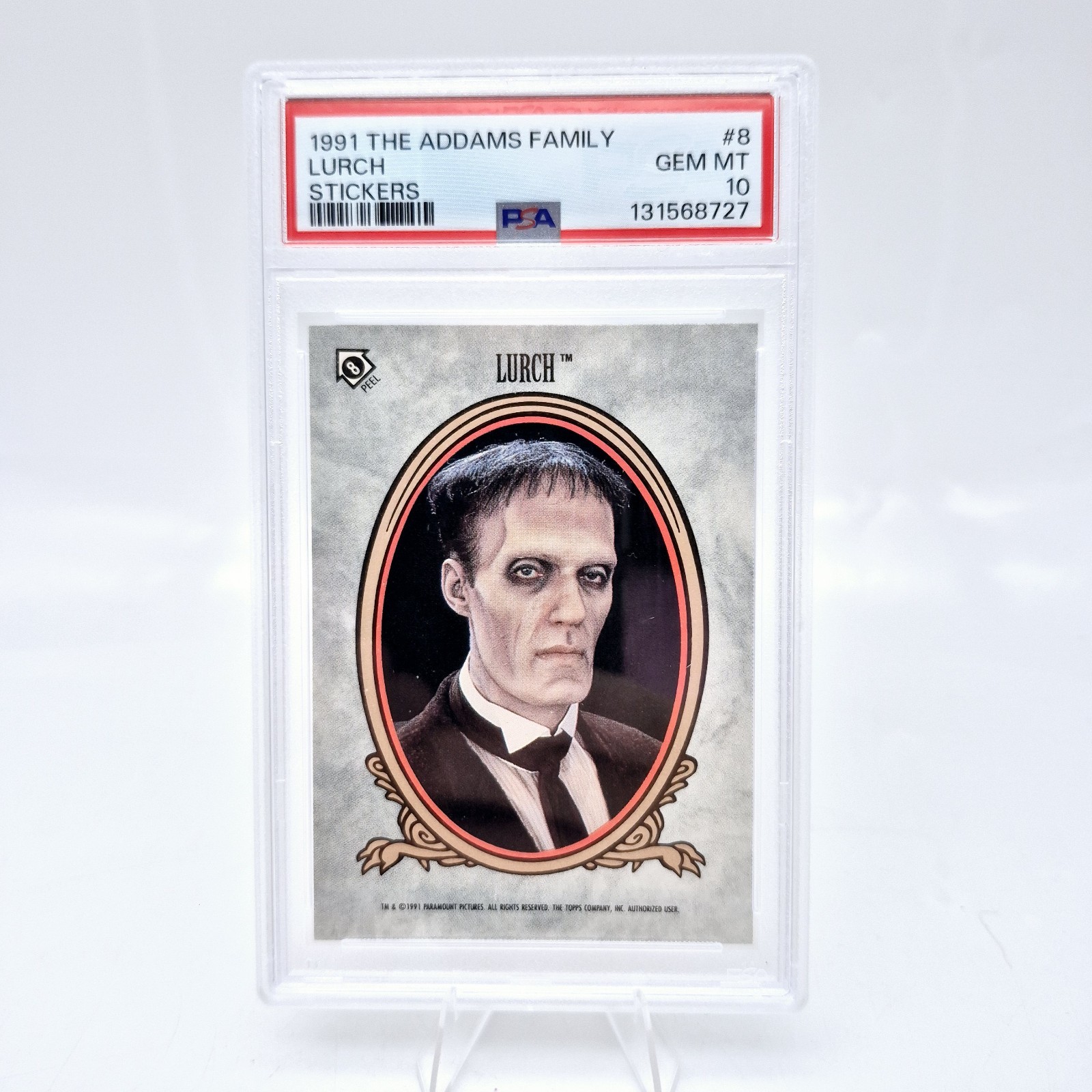 1991 Topps The Addams Family Lurch #8 PSA 10 Sticker 
