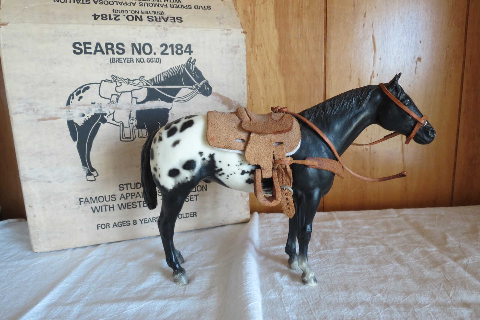 VINTAGE Breyer Sears '79 Holiday Xmas 2184 Stud Spider w/BOX saddle bridle #6610