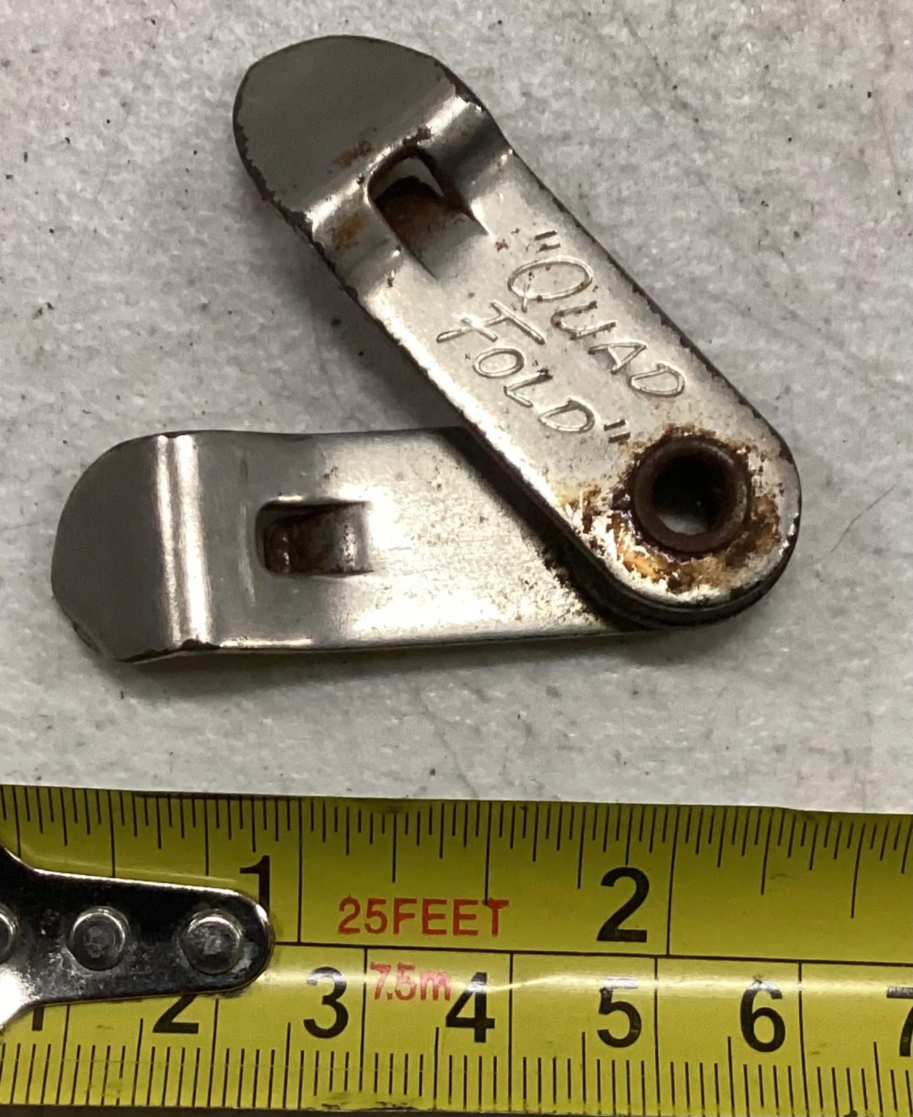 Vintage Quad Fold Mini Bottle Opener Keychain Tool Metal Miniature