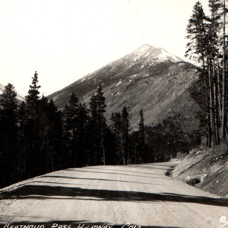 c1950s Berthoud Pass Highway CO RPPC Mountain Peaks Pine Forest Sanborn Postcard