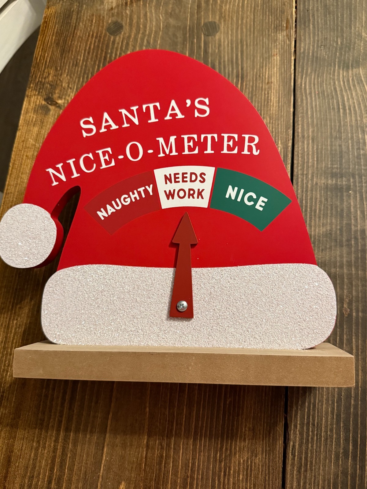 Santa's Nice-O-Meter red sign brand new. Never used