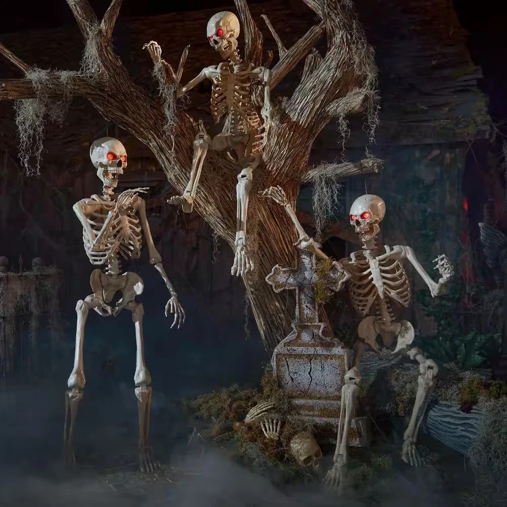 Home Accents 3-Pack 5 Foot LED Ultra Pose-N-Stay Skeleton