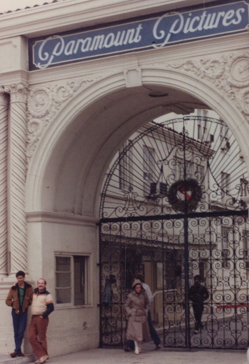 Group at Paramount Pictures Entrance Excitement Nostalgia 1980s