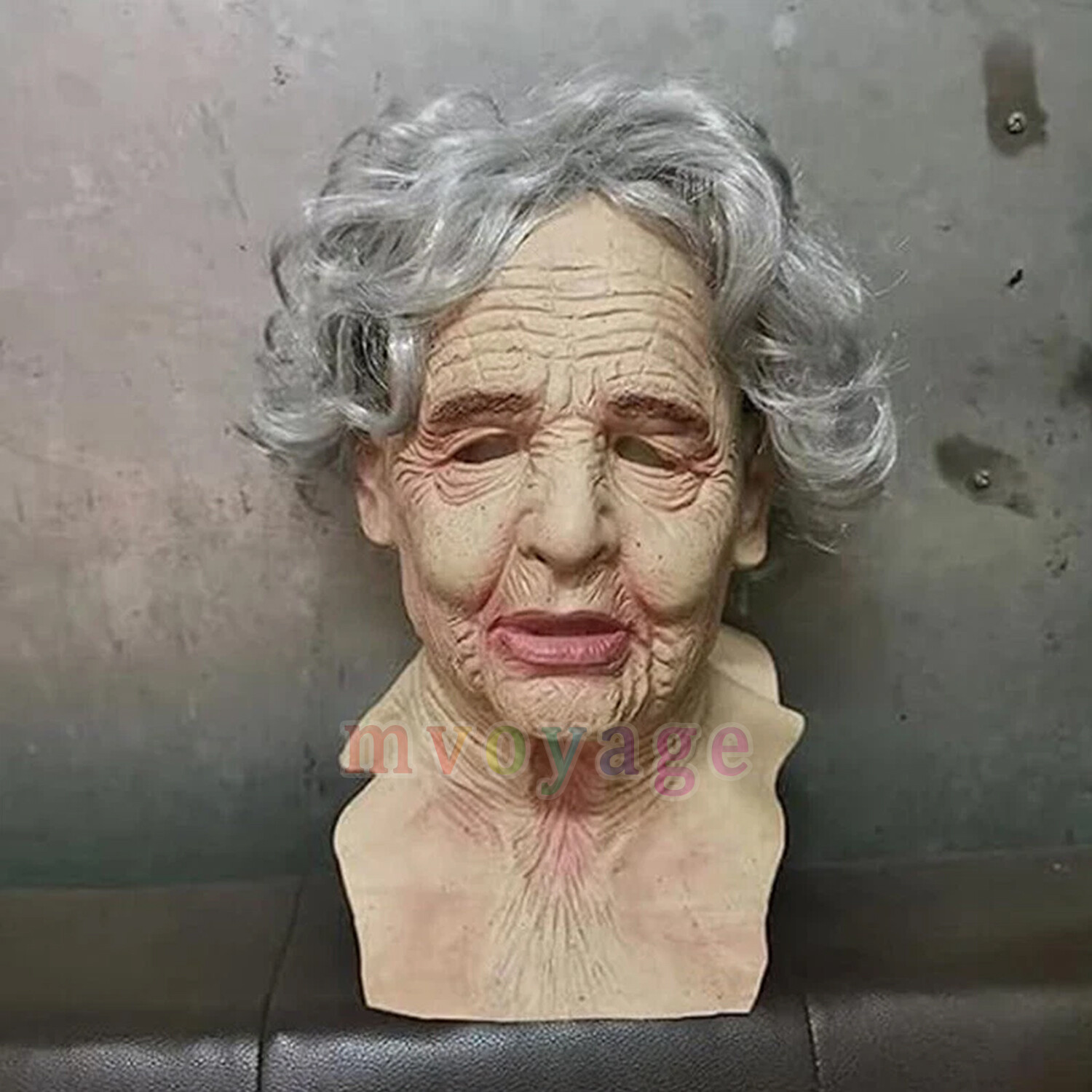 Old Woman Mask Latex Halloween Cosplay Party Realistic Full Face Masks Headgear