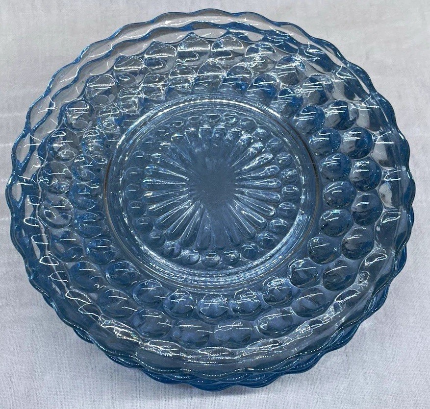 VTG 1940s Anchor Hocking Bubble Sapphire Blue Glass 6.5