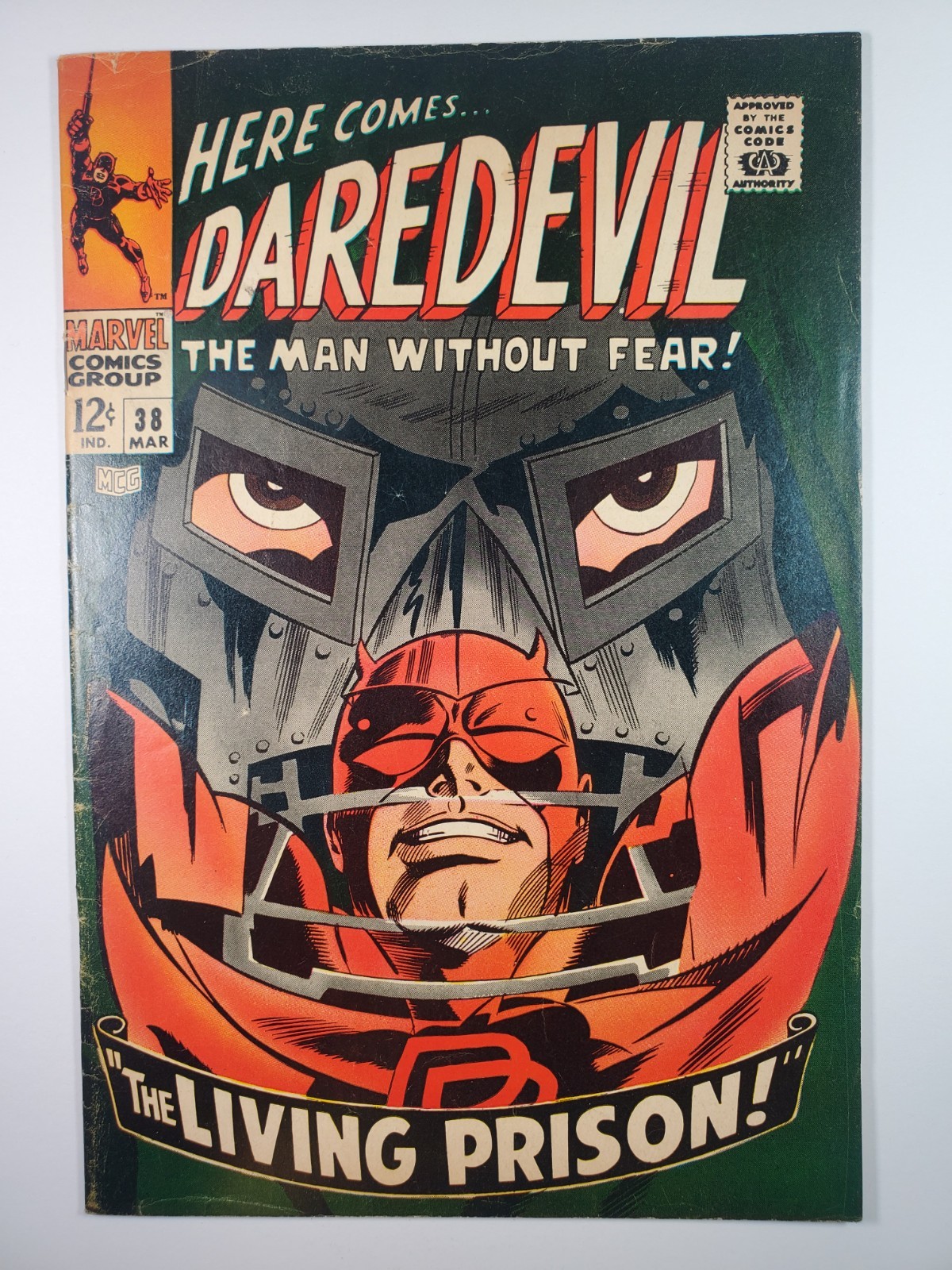 Daredevil #38 FN 1968 Key Living Prision Iconic Dr Doom Cover by Gene Colan