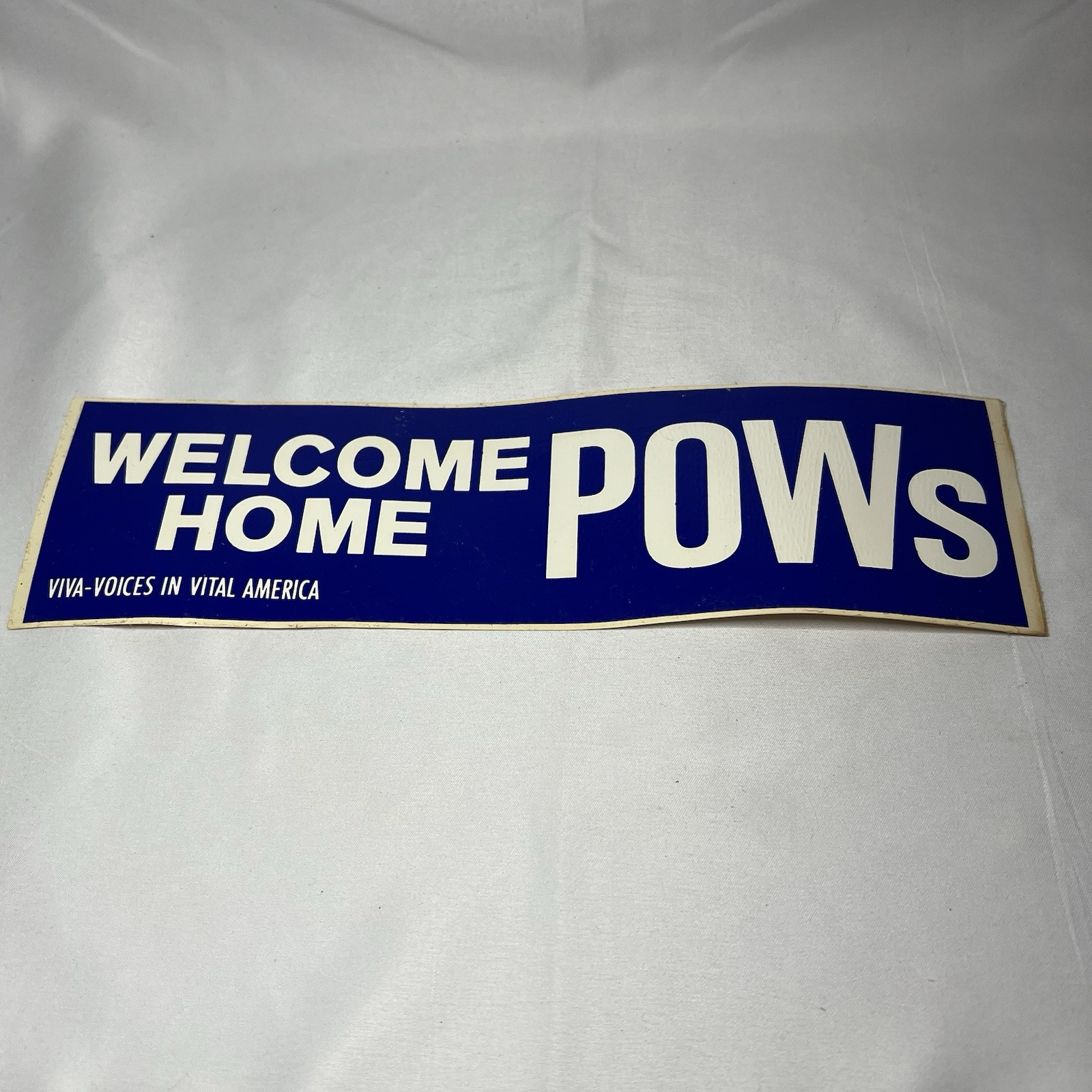 Vintage 70s Bumper Sticker Welcome Home POWs Veterans Vietnam Americana VIVA