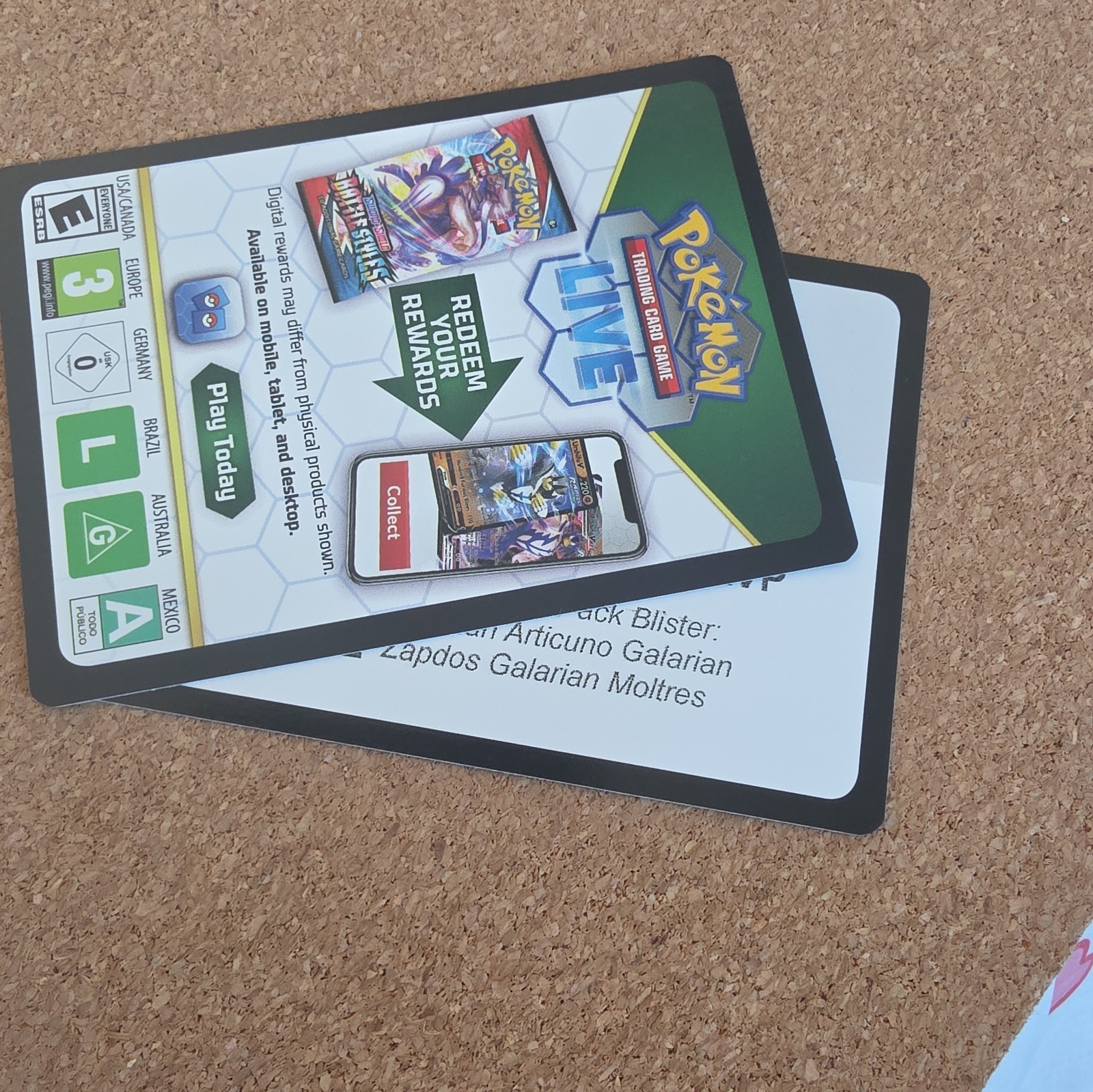 x2 Code Card Pokemon Live enhanced galarian articuno zapdos moltres